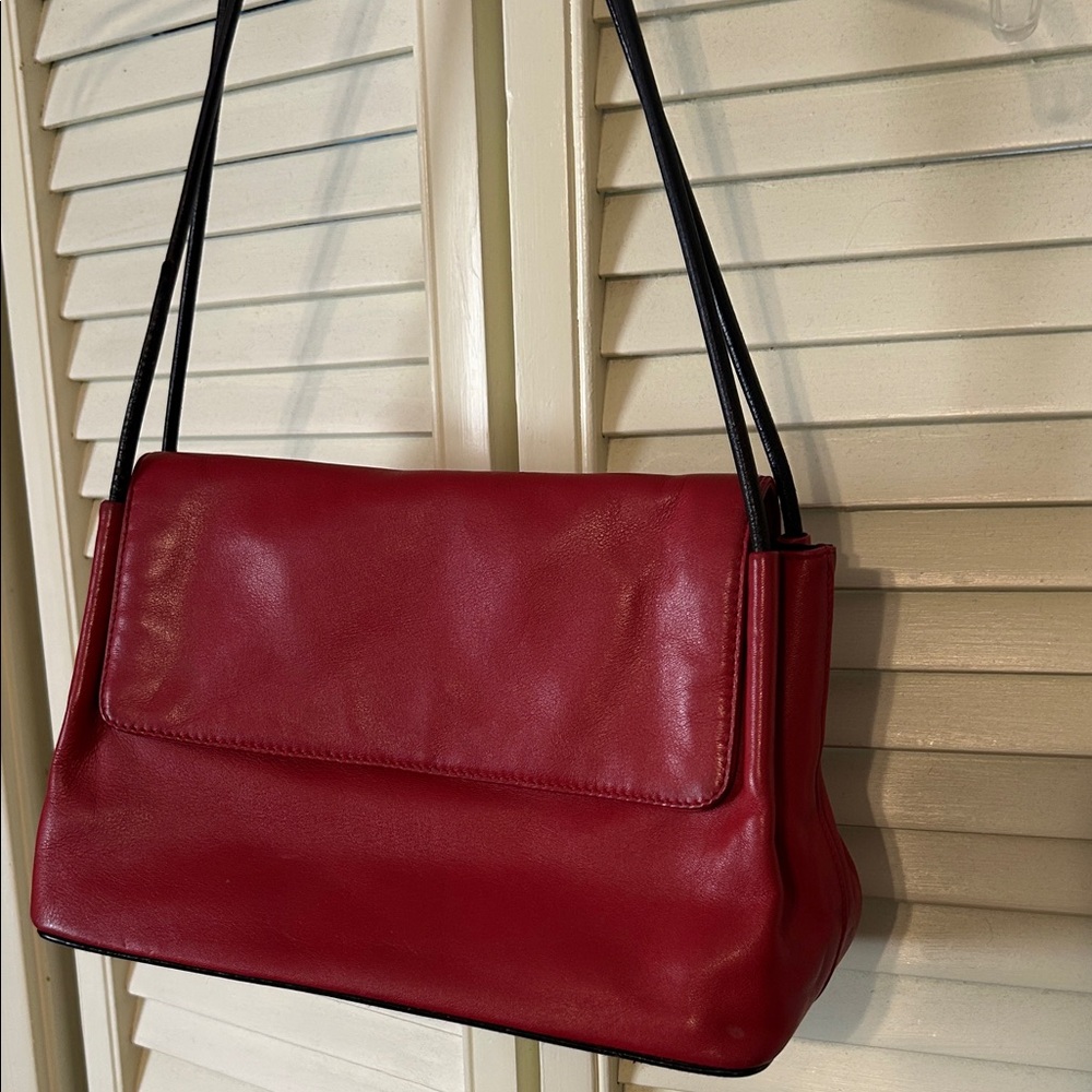 Red Leather Shoulder Bag